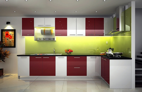 Tủ bếp gỗ công nghiệp Acrylic