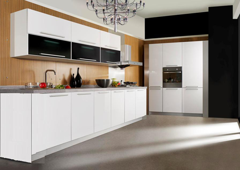 Tủ bếp gỗ công nghiệp acrylic