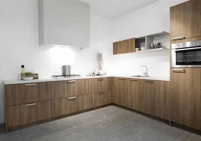 Tủ bếp gỗ bằng vật liệu laminate