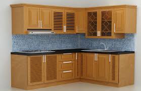 Mẫu tủ bếp gỗ xoan đào đơn giản